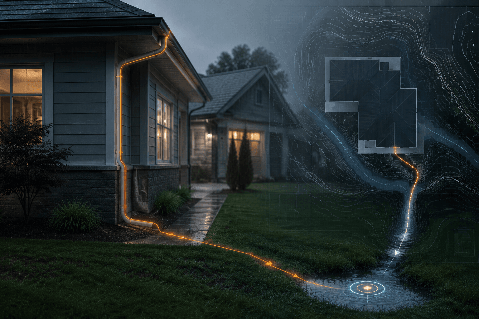 AI stormwater flow map